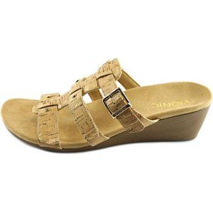 Vionic Park Radia Wedge Sandal Orthoheel cork tan